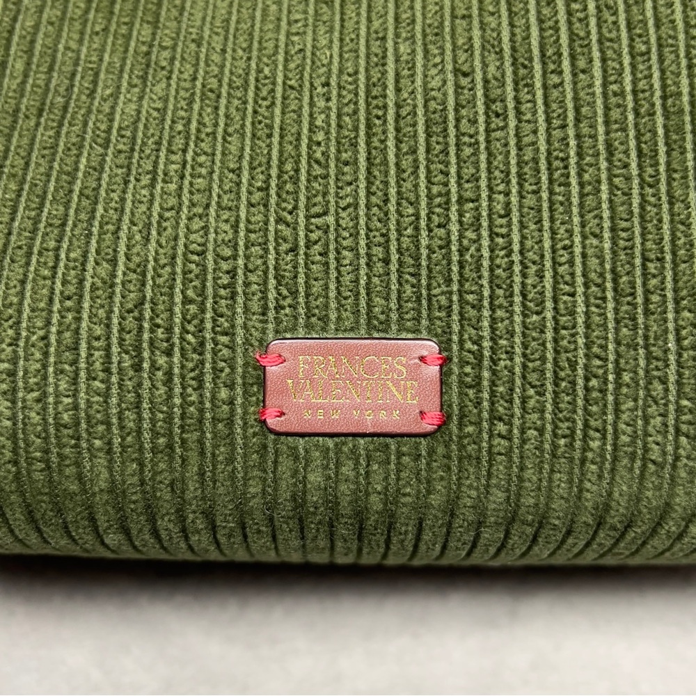 Frances Valentine Large Margaret Olive Green Corduroy And Leather Tote Bag - Picture 2 of 14